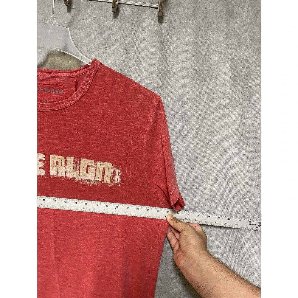 NWT VTG True Religion Shirt Men XL Red Spell Out Preppy Y2K Football Tee Hip Hop